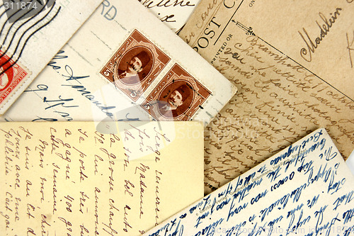 Image of Postcards and arabic stamps