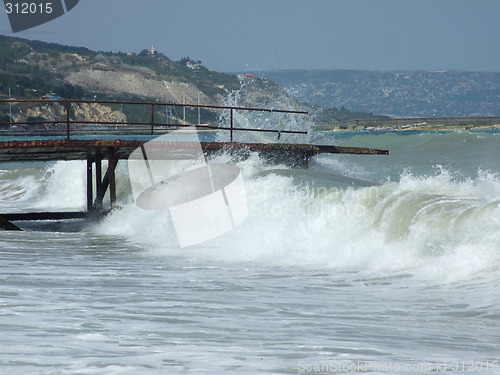 Image of Waves on the old Dock