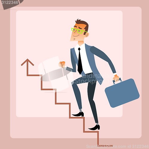 Image of Businessman climbs growing schedule