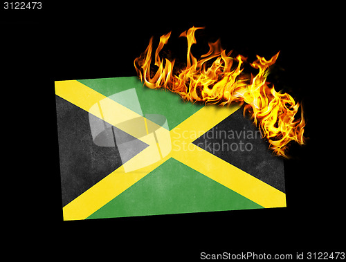 Image of Flag burning - Jamaica