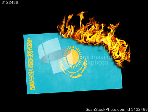 Image of Flag burning - Kazakhstan