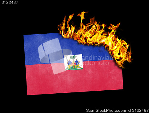 Image of Flag burning - Haiti