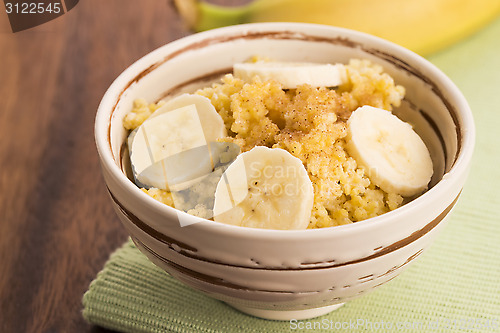 Image of Fresh millet porridge with banana