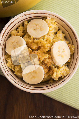 Image of Fresh millet porridge with banana