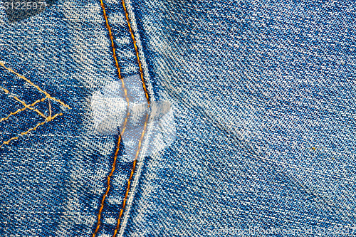 Image of blue jeans background with seams