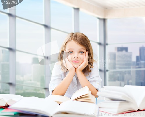 Image of student girl studying at school