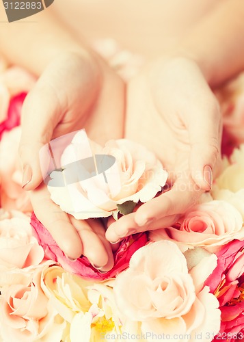 Image of woman's hands holding rose