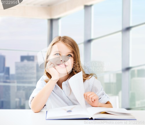 Image of student girl studying at school