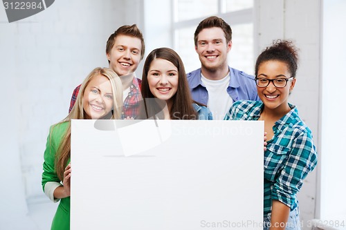 Image of group of students at school with blank board