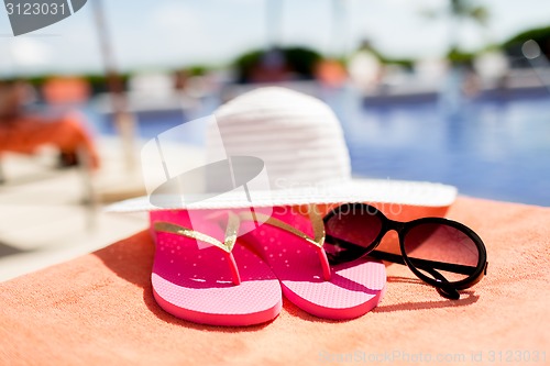 Image of close up of summer accessories