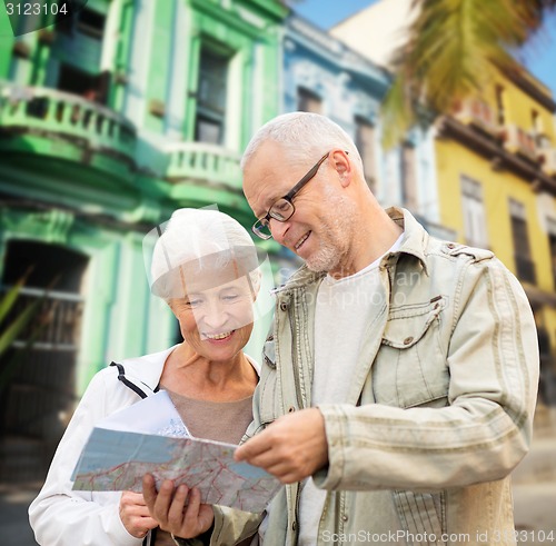 Image of senior couple over latin american city street