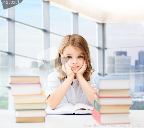 Image of student girl studying at school