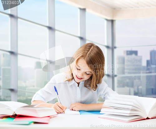 Image of student girl studying at school