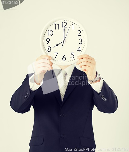 Image of man with wall clock