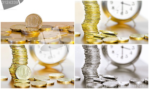 Image of Collage of coins and watches