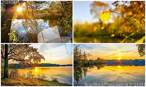 Image of Collage of autumn scenery