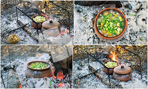 Image of Collage - cooking in pots