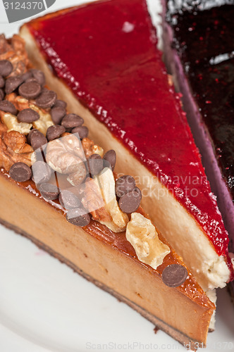 Image of cheesecake with chocolate and nuts