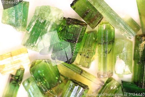 Image of green gem mineral as nice natural background