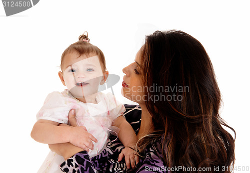 Image of Closeup of baby with mom.