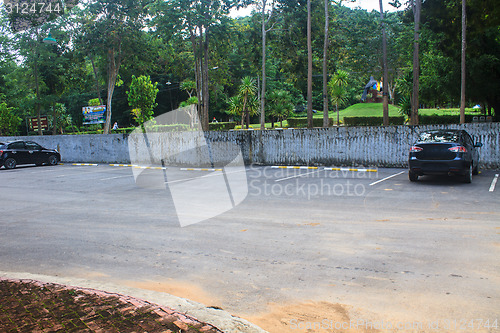 Image of Car parking lot with white mark 