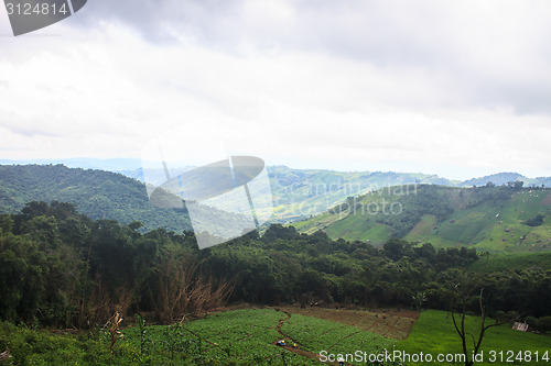Image of fields in the mountains