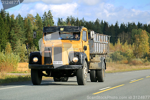 Image of Classic Scania 110 Truck on the Road