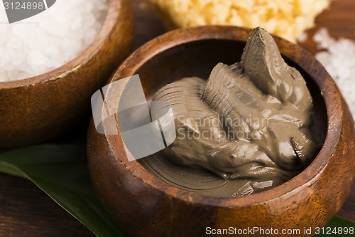 Image of Dead Sea mud and salt in a bowl