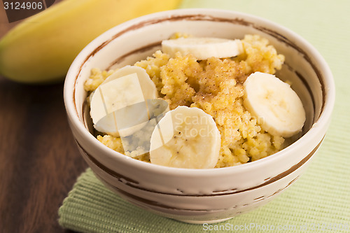 Image of Fresh millet porridge with banana