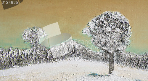 Image of Oil painting of a winter landscape