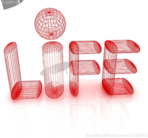 Image of 3d text "life"