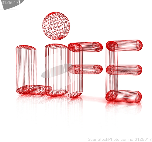 Image of 3d text "life"