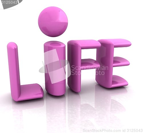 Image of 3d text "life"