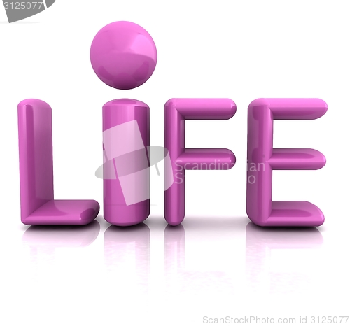 Image of 3d text "life"