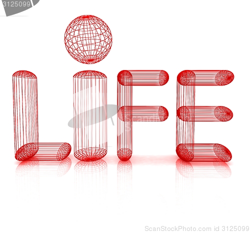 Image of 3d text "life"