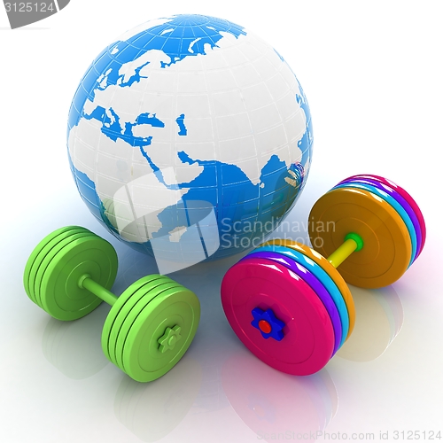 Image of dumbbells and earth