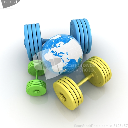Image of dumbbells and earth