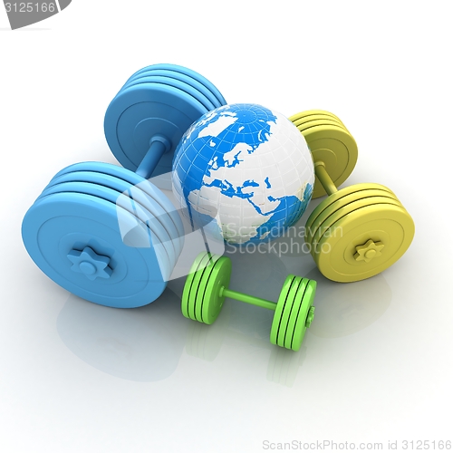 Image of dumbbells and earth