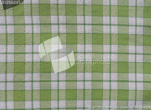 Image of Green checkered tablecloth background