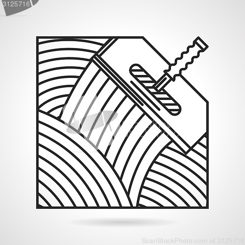 Image of Black line vector icon for spatula