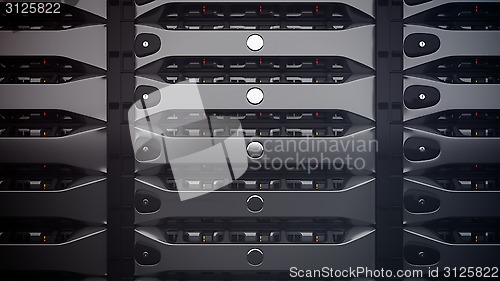 Image of Modern Network servers in a data center.