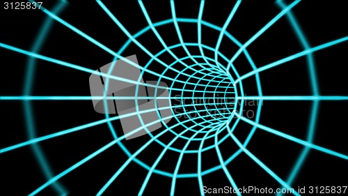 Image of Abstract 3d tunnel from a grid. 