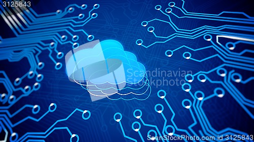 Image of Circuit board with Cloud.