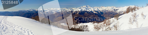 Image of monte rosa glacier from mottarone bright sunny day