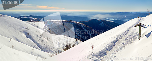 Image of monte rosa glacier from mottarone bright sunny day