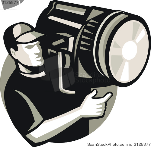 Image of Film Crew Spotlight Fresnel Light Retro