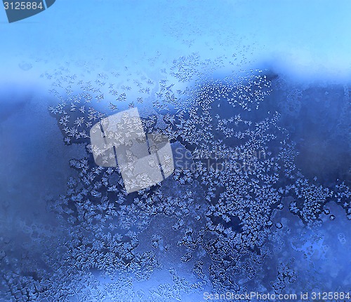 Image of Ice pattern on winter glass