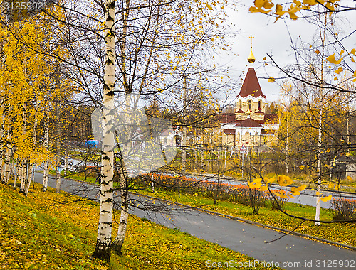 Image of Panteleimon church in autumn