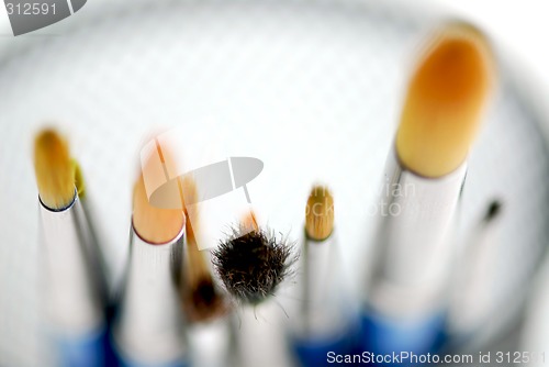 Image of Paintbrushes macro