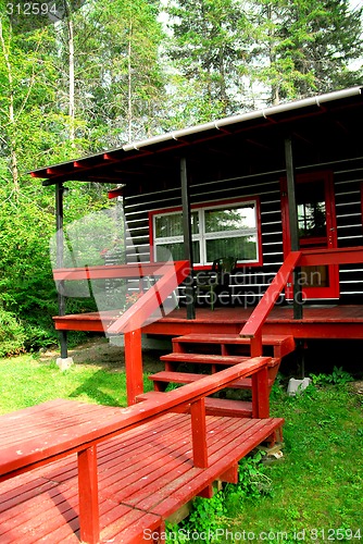 Image of Log cabin woods